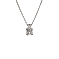 Collana punto luce in oro bianco 18kt con diamante naturale 0.16 ct G/SI – Castone fantasia con contromaglia fissa | Idee Preziose dal 1987 - IP.CK18B/9D